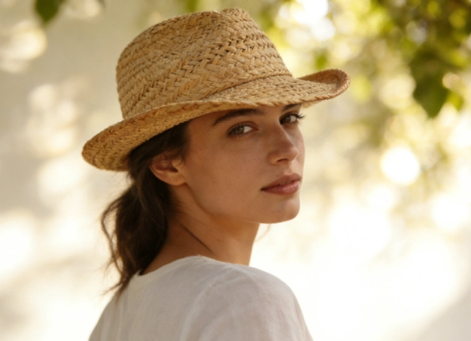 Women's short brim hat